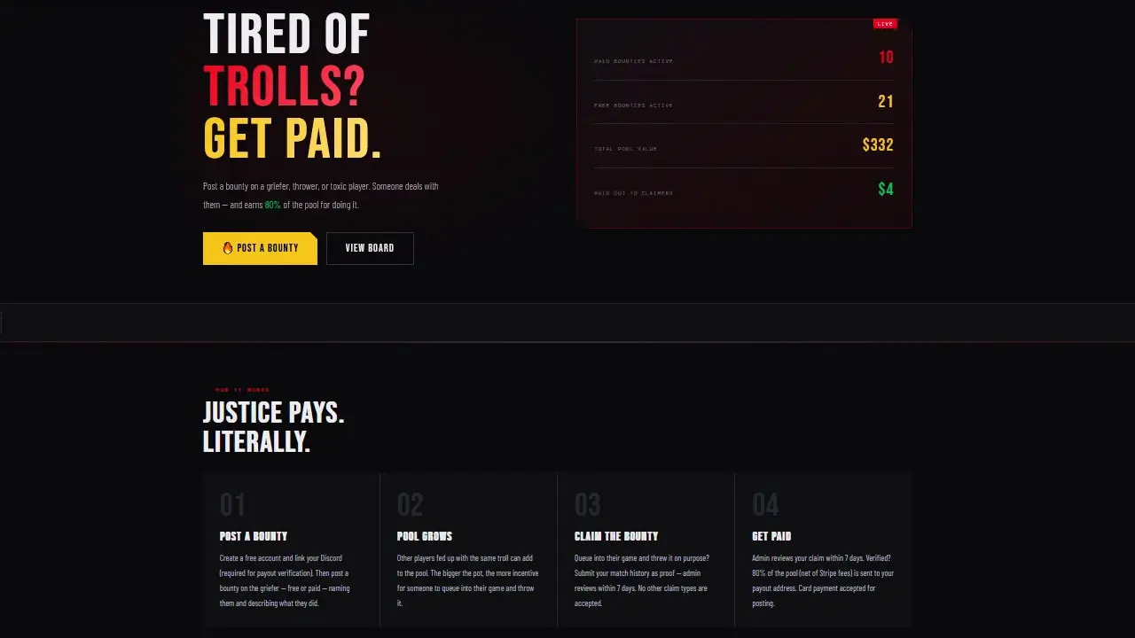 The initial homepage of Intlist before it was taken down. (Intlist.org)