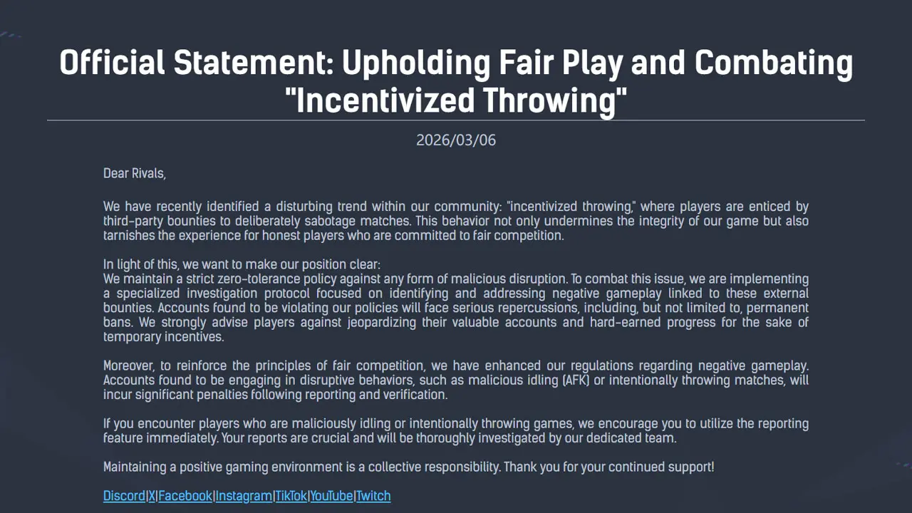 NetEase's official response regarding Intlist. (NetEase)