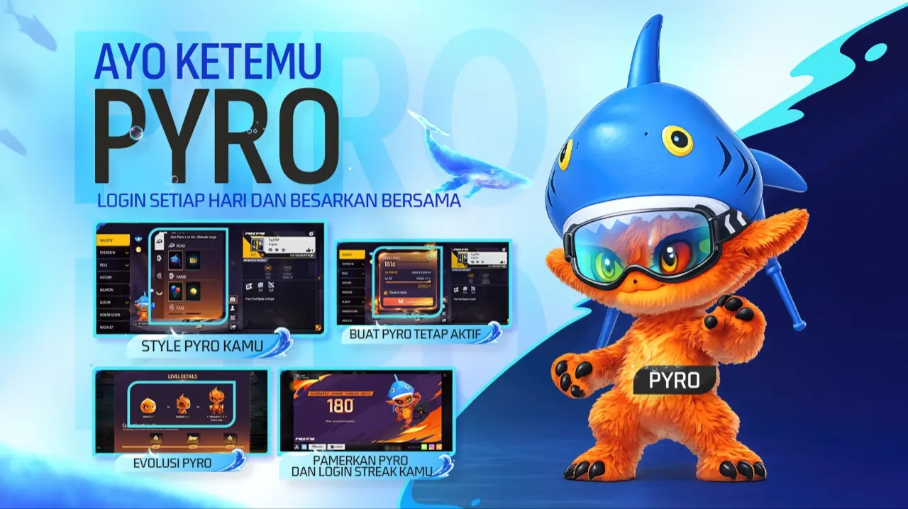 Pyro is obtainable through Login Streak. (Garena)