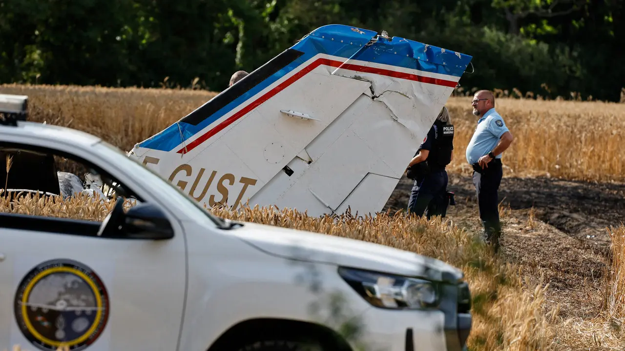 Forensics experts are investigating the crash site of Claude Guillemot's plane. (SCMP)
